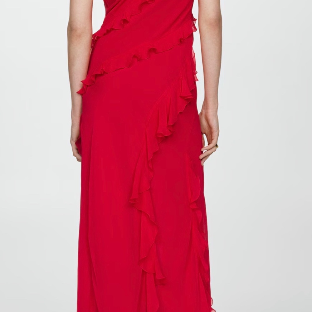 Mango Asymmetric Ruffled Dress - Picture 2 of 4